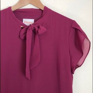 Neck tie shift dress